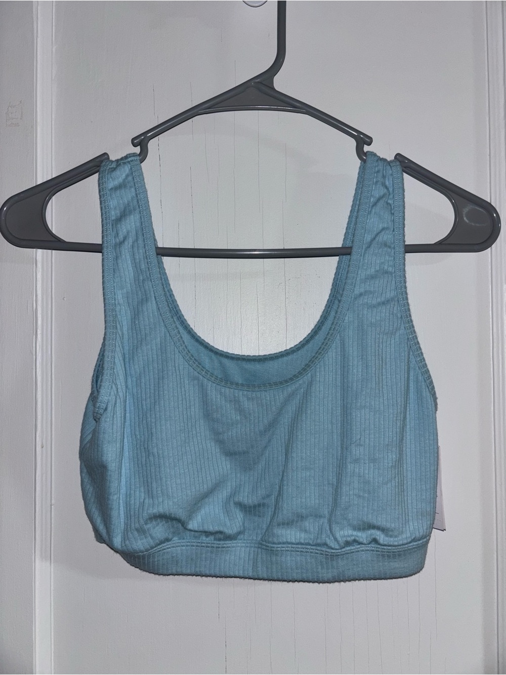 Auden Sky Blue Ribbed Scoop Bra